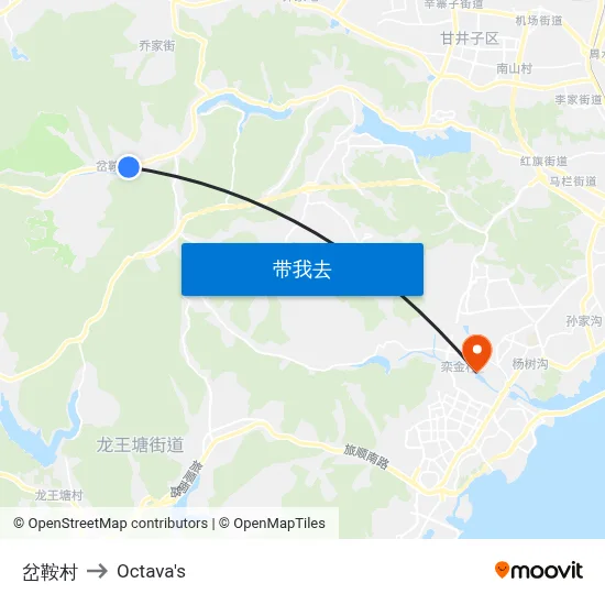 岔鞍村 to Octava's map