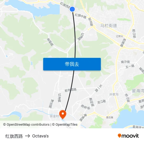 红旗西路 to Octava's map