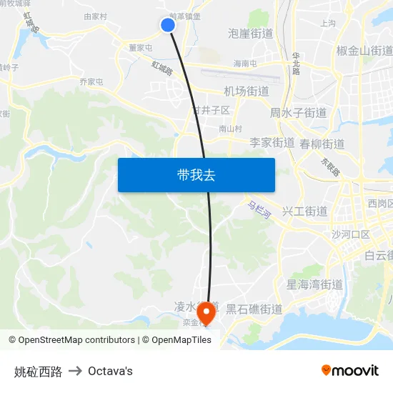 姚砬西路 to Octava's map