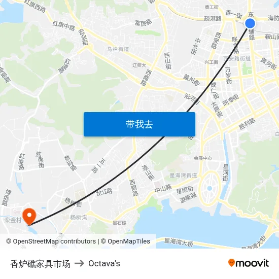 香炉礁家具市场 to Octava's map