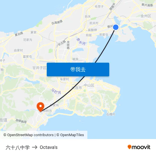 六十八中学 to Octava's map
