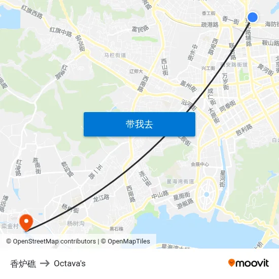 香炉礁 to Octava's map