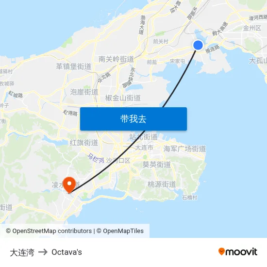 大连湾 to Octava's map