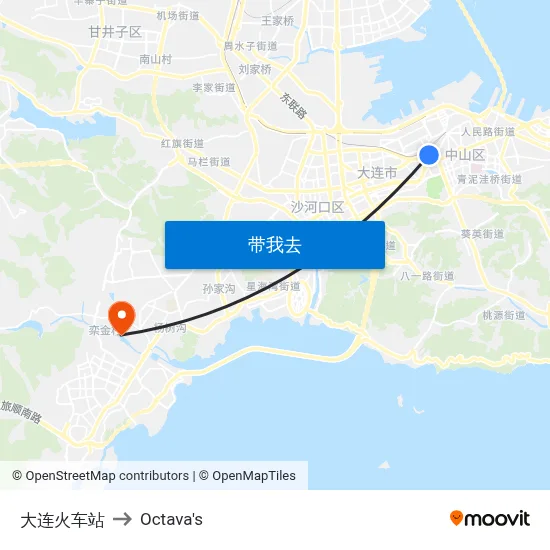 大连火车站 to Octava's map