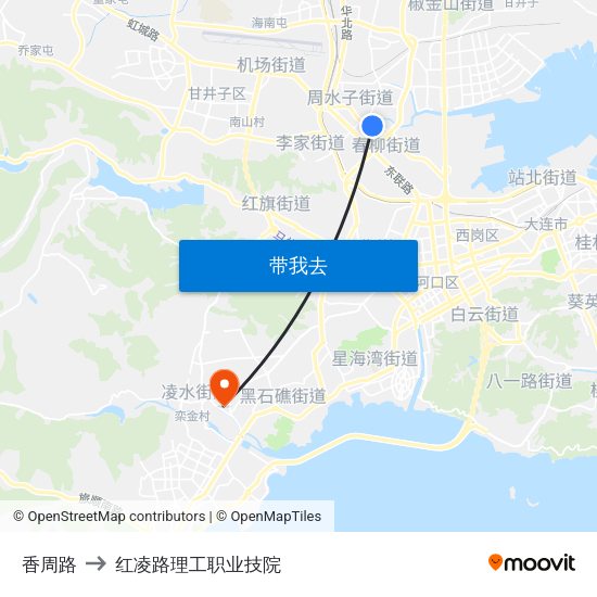 香周路 to 红凌路理工职业技院 map