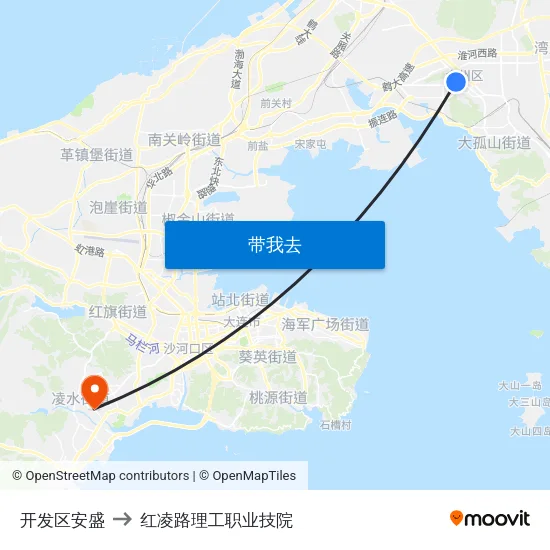 开发区安盛 to 红凌路理工职业技院 map