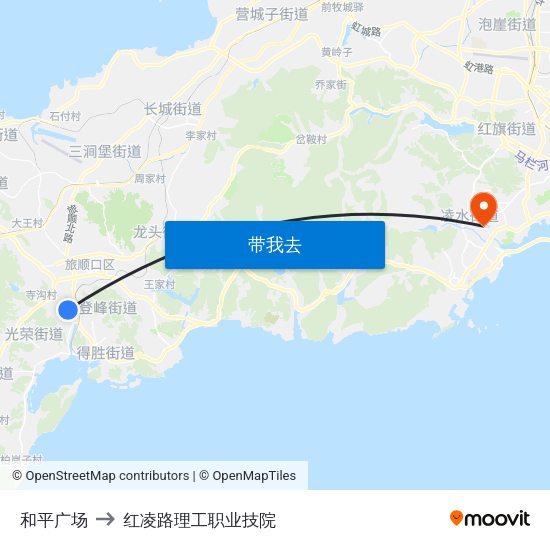 和平广场 to 红凌路理工职业技院 map