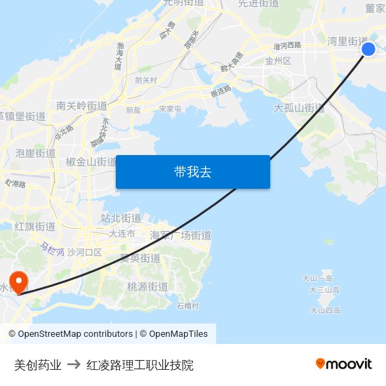 美创药业 to 红凌路理工职业技院 map