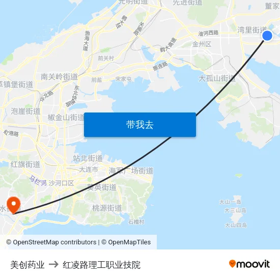 美创药业 to 红凌路理工职业技院 map