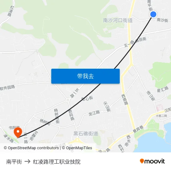 南平街 to 红凌路理工职业技院 map