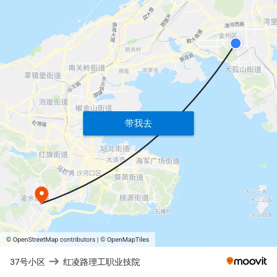 37号小区 to 红凌路理工职业技院 map