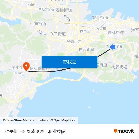 仁平街 to 红凌路理工职业技院 map