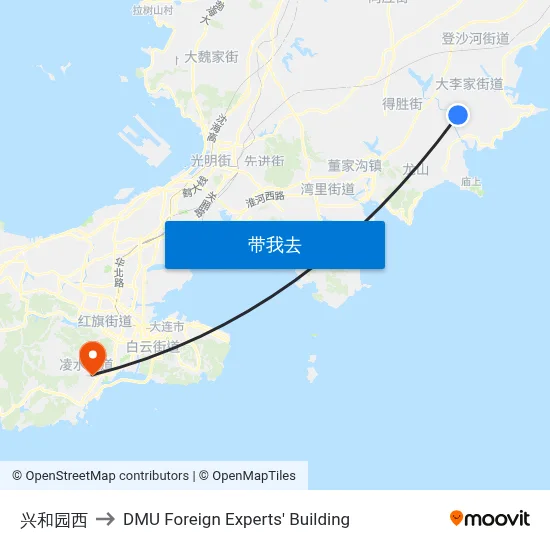 兴和园西 to DMU Foreign Experts' Building map