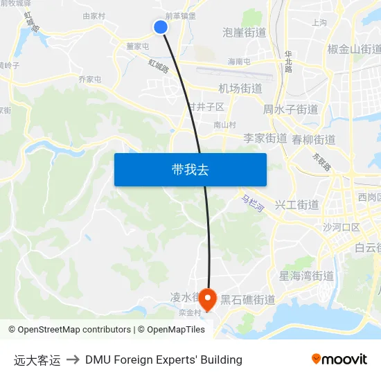 远大客运 to DMU Foreign Experts' Building map
