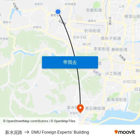 新水泥路 to DMU Foreign Experts' Building map
