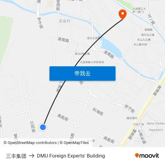 三丰集团 to DMU Foreign Experts' Building map