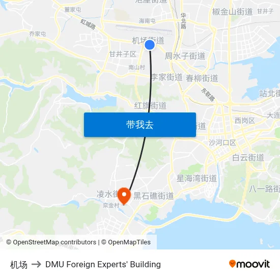 机场 to DMU Foreign Experts' Building map