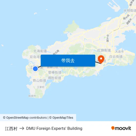 江西村 to DMU Foreign Experts' Building map