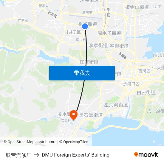 联营汽修厂 to DMU Foreign Experts' Building map
