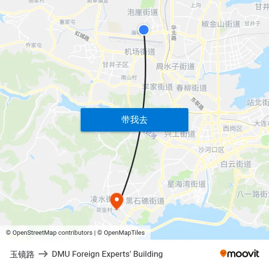 玉镜路 to DMU Foreign Experts' Building map