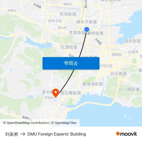 刘家桥 to DMU Foreign Experts' Building map