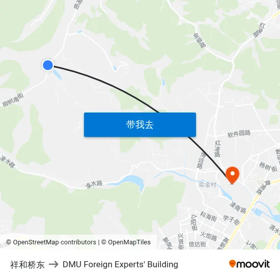 祥和桥东 to DMU Foreign Experts' Building map