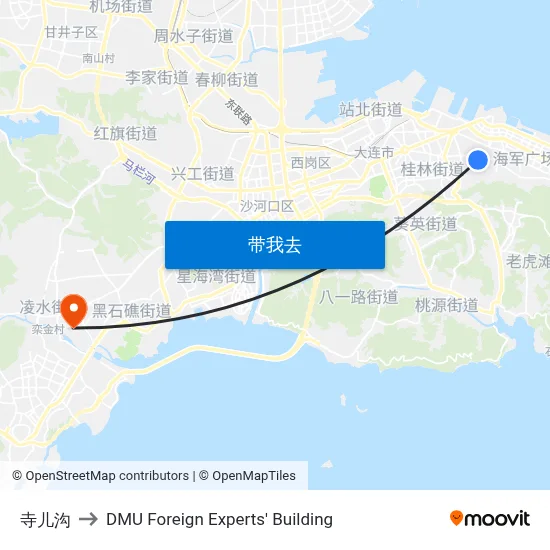 寺儿沟 to DMU Foreign Experts' Building map