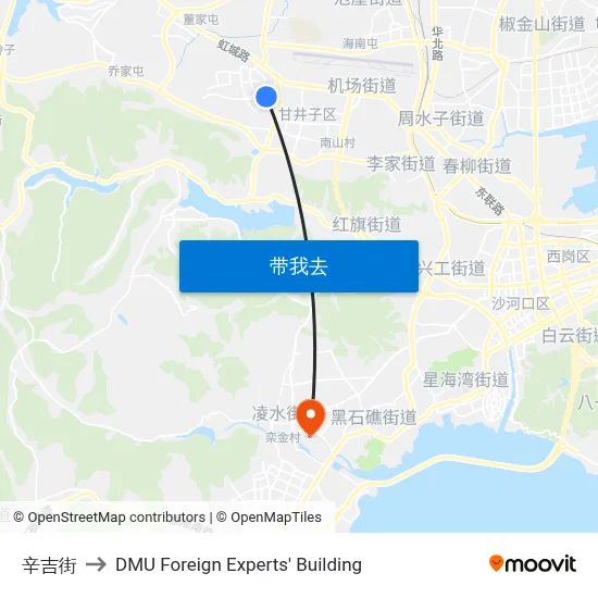 辛吉街 to DMU Foreign Experts' Building map