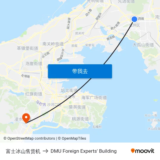富士冰山售货机 to DMU Foreign Experts' Building map