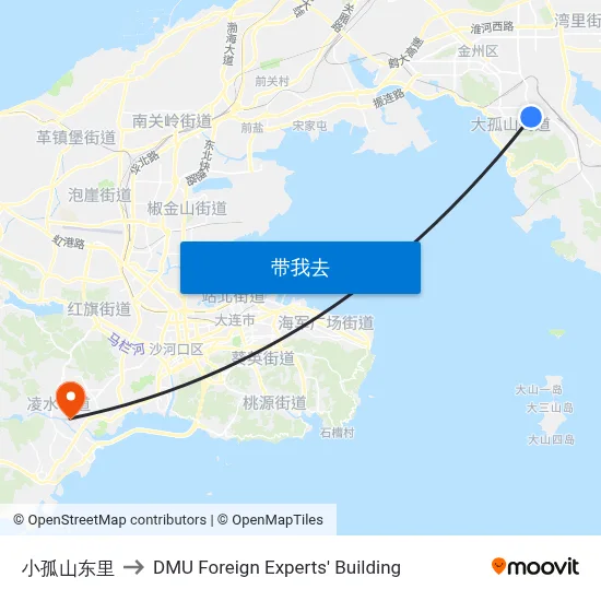 小孤山东里 to DMU Foreign Experts' Building map