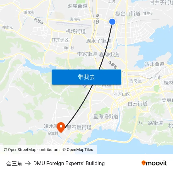 金三角 to DMU Foreign Experts' Building map