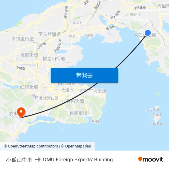 小孤山中里 to DMU Foreign Experts' Building map