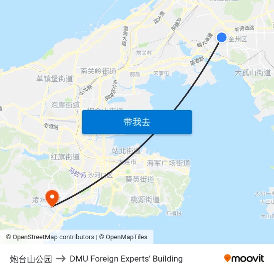 炮台山公园 to DMU Foreign Experts' Building map