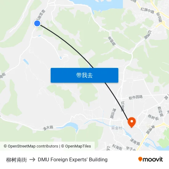 柳树南街 to DMU Foreign Experts' Building map