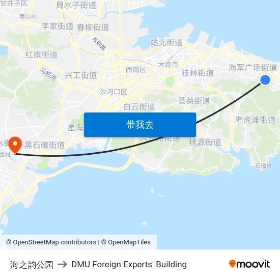 海之韵公园 to DMU Foreign Experts' Building map