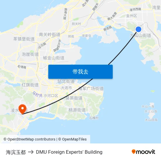 海滨玉都 to DMU Foreign Experts' Building map
