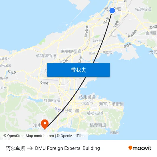阿尔卑斯 to DMU Foreign Experts' Building map