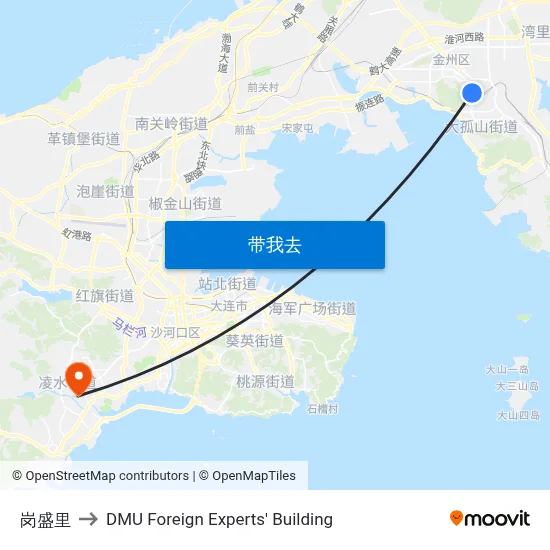 岗盛里 to DMU Foreign Experts' Building map