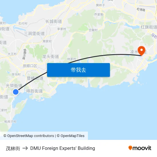 茂林街 to DMU Foreign Experts' Building map