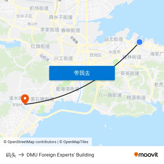 码头 to DMU Foreign Experts' Building map
