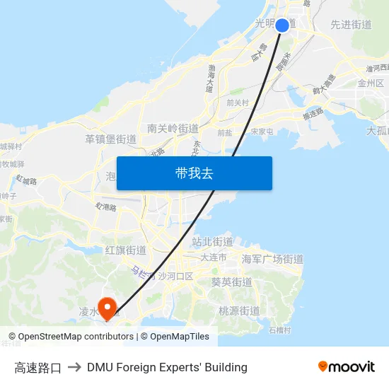 高速路口 to DMU Foreign Experts' Building map