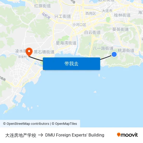 大连房地产学校 to DMU Foreign Experts' Building map