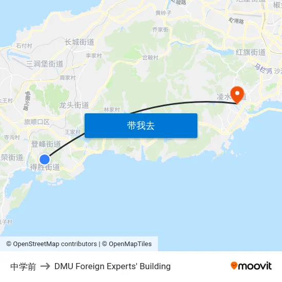 中学前 to DMU Foreign Experts' Building map