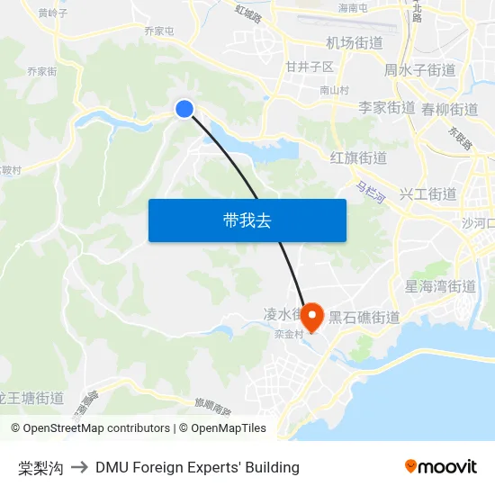棠梨沟 to DMU Foreign Experts' Building map