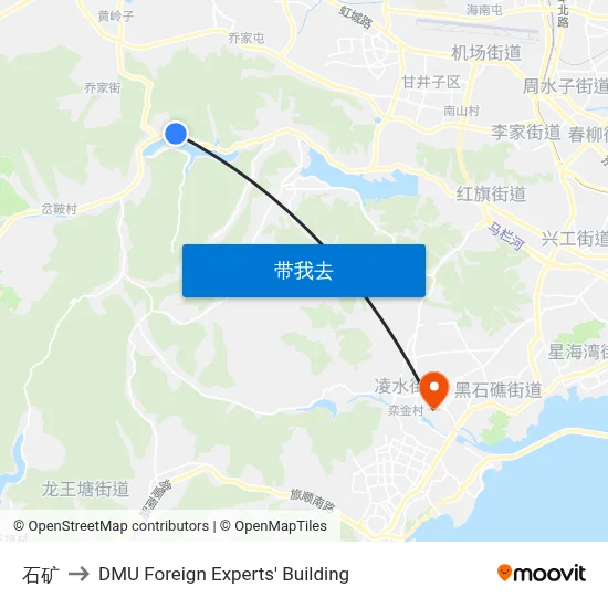 石矿 to DMU Foreign Experts' Building map