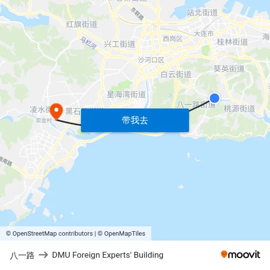 八一路 to DMU Foreign Experts' Building map