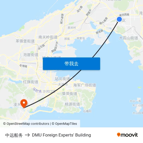 中远船务 to DMU Foreign Experts' Building map