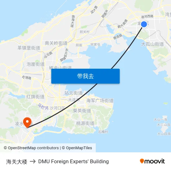 海关大楼 to DMU Foreign Experts' Building map