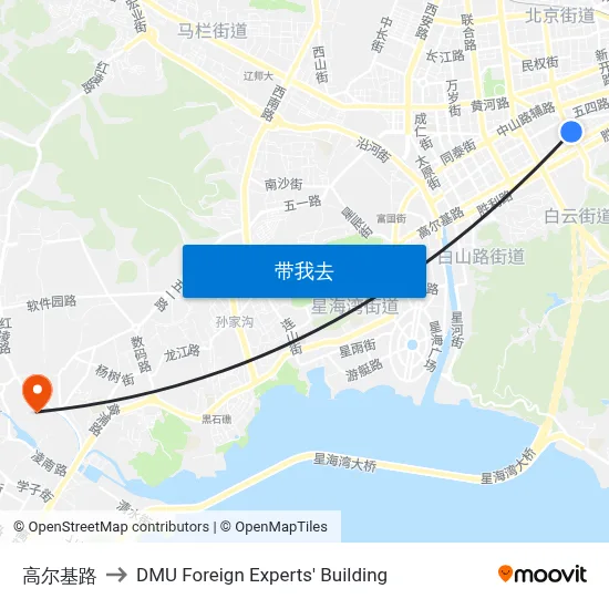 高尔基路 to DMU Foreign Experts' Building map