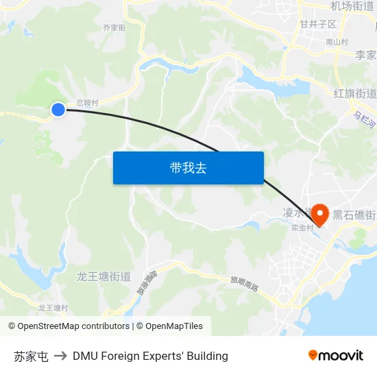 苏家屯 to DMU Foreign Experts' Building map